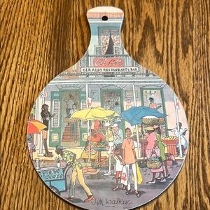 Jim Walker Gerald’s Restaurant Colorful Illustrated cutting  Board